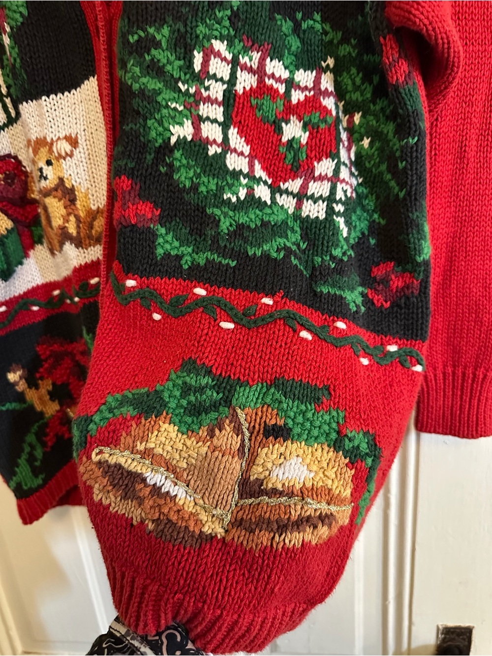 Asics Red Multi Holiday Cardigan Sweater - Picture 4 of 8